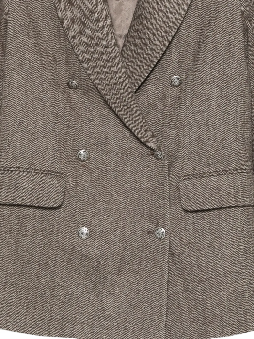 Antonelli Double-breasted Blazer In Brown