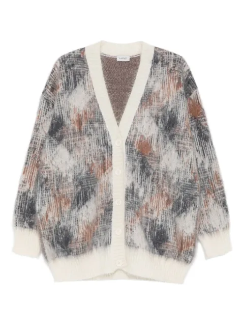 MRZ abstract-pattern button cardigan