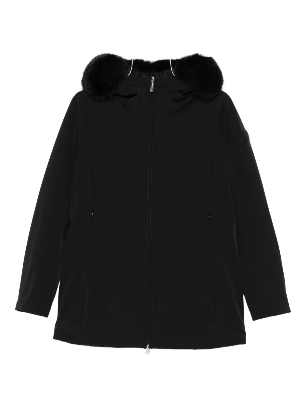 Colmar faux fur-trimmed hooded coat - Nero