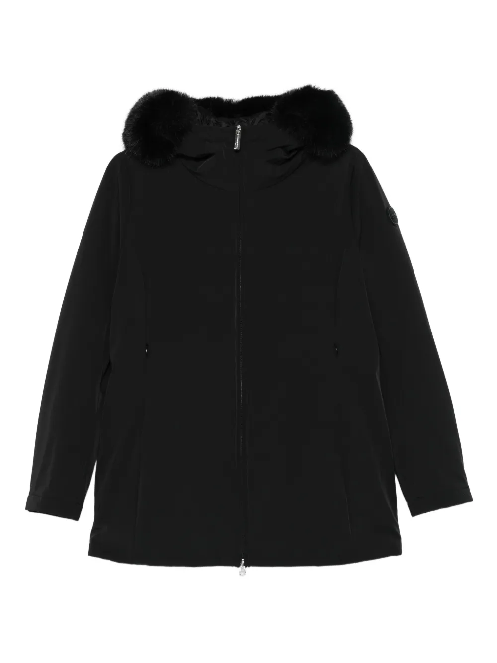 Colmar faux fur-trimmed hooded coat | Black | Image 1
