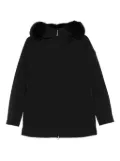 Colmar faux fur-trimmed hooded coat - Black