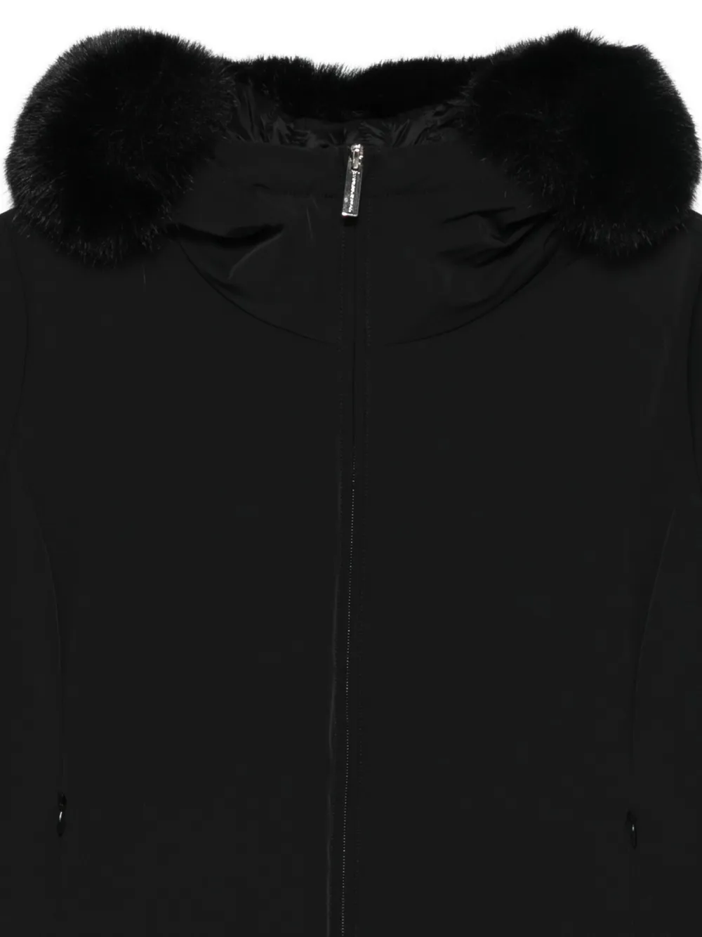 Colmar Jas met afwerking van imitatiebont Zwart