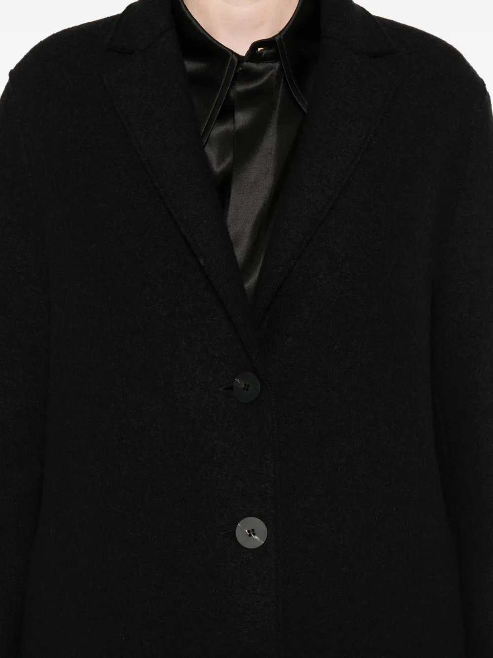 Harris Wharf London Button-front Wool Coat In Black