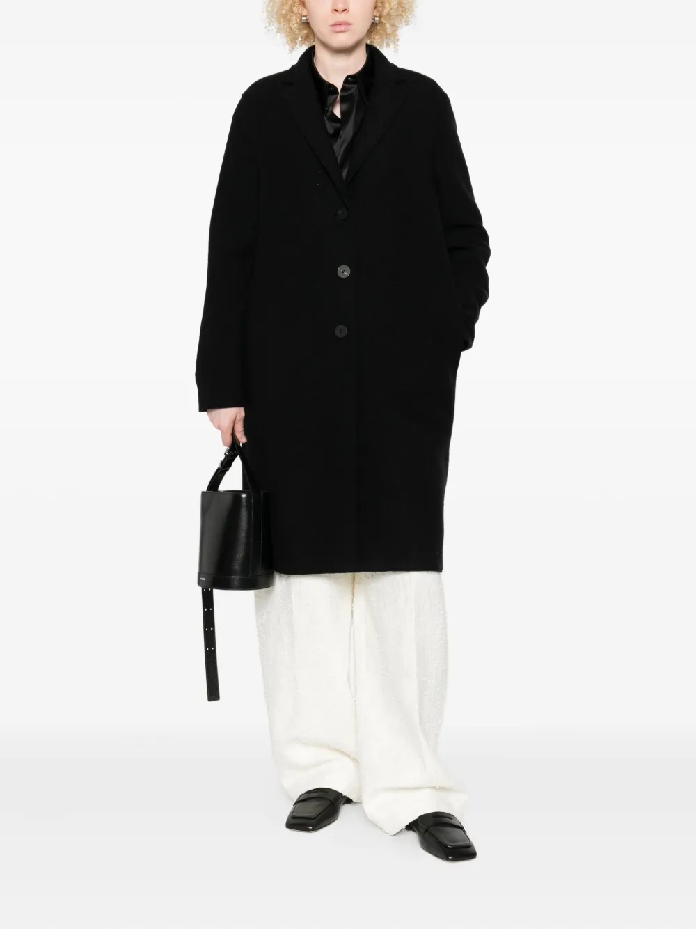 Harris Wharf London button-front wool coat | Single Breasted Coats | Image 2