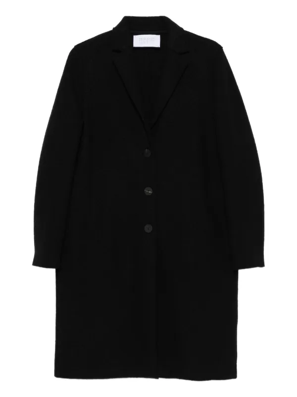 Harris Wharf London ボタン ウールコート | ブラック | FARFETCH JP