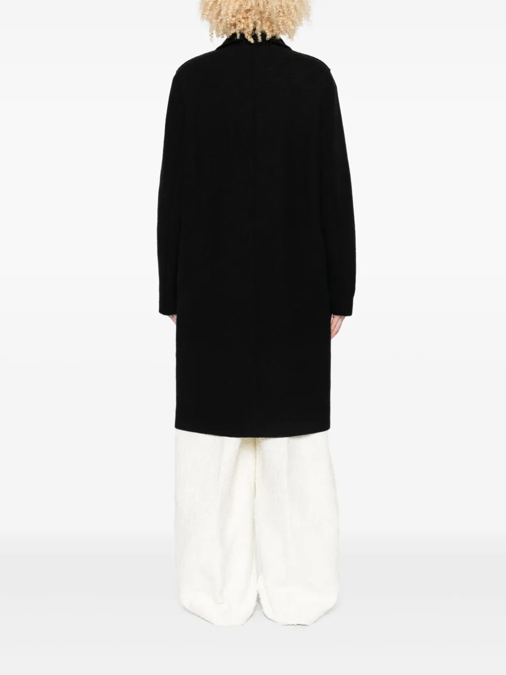 Harris Wharf London Wollen jas met knopen Zwart