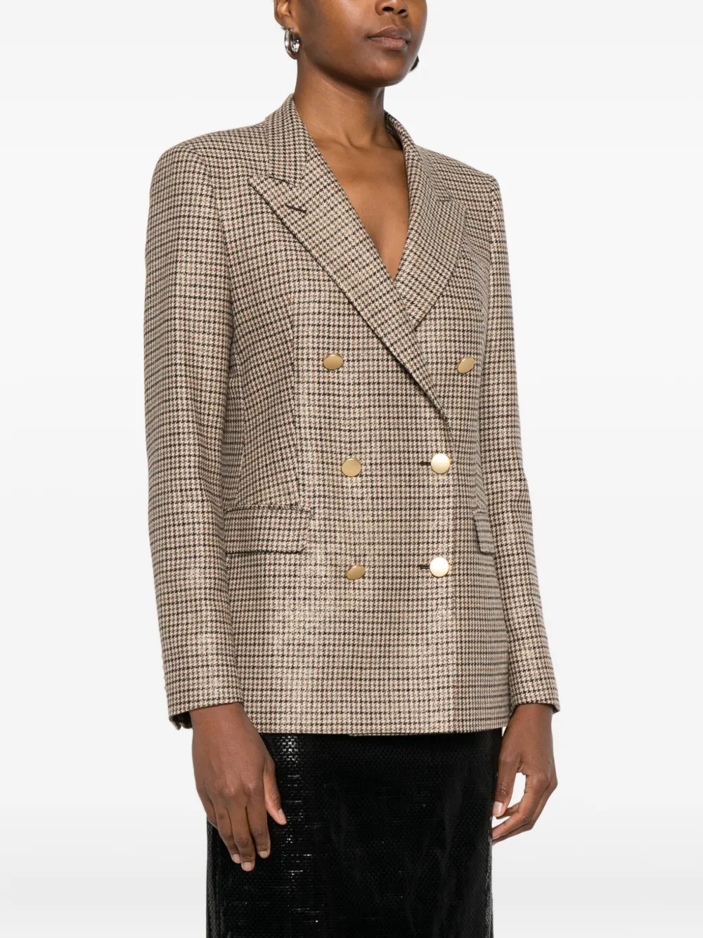 Tagliatore Blazer met pied-de-poule print Beige