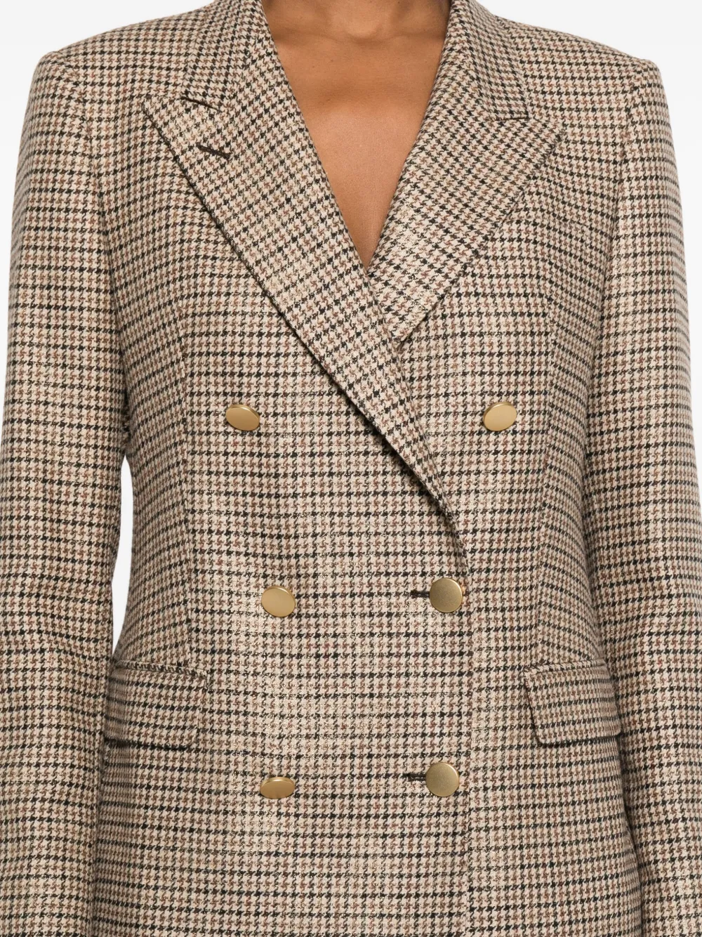 Tagliatore Blazer met pied-de-poule print Beige