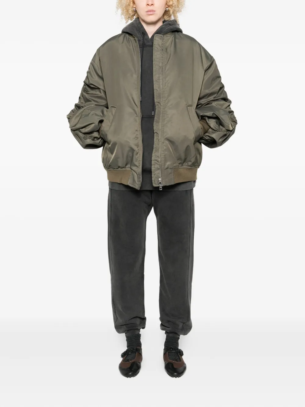 Aniye By Zippered Long-sleeved Casual Jacket In Gray
