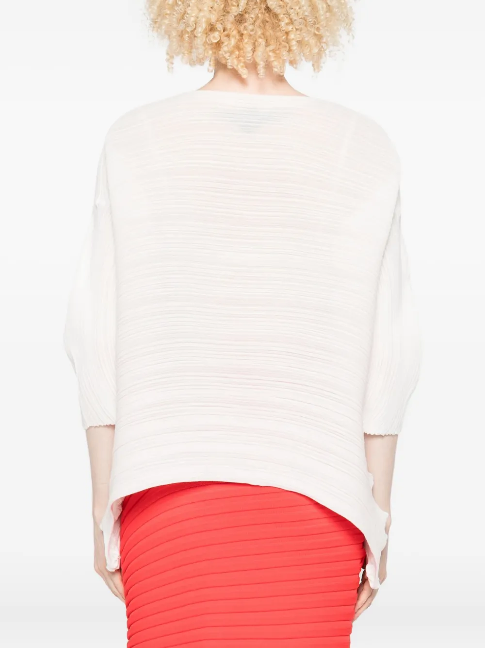 Issey Miyake Pleated Blouse In White