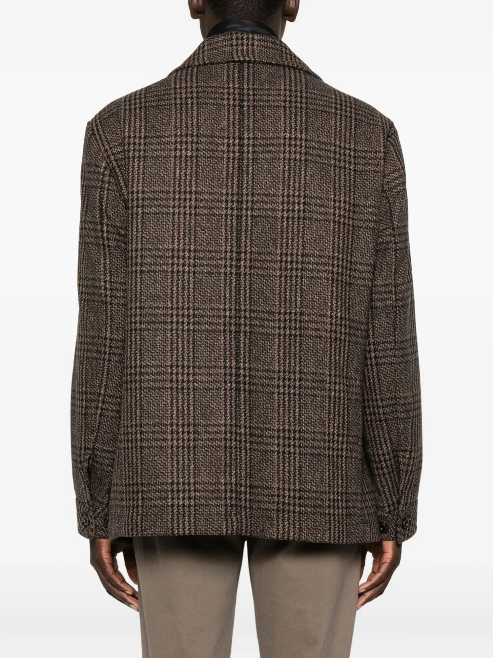Peuterey Check-pattern Flap-pocket Blazer In Brown