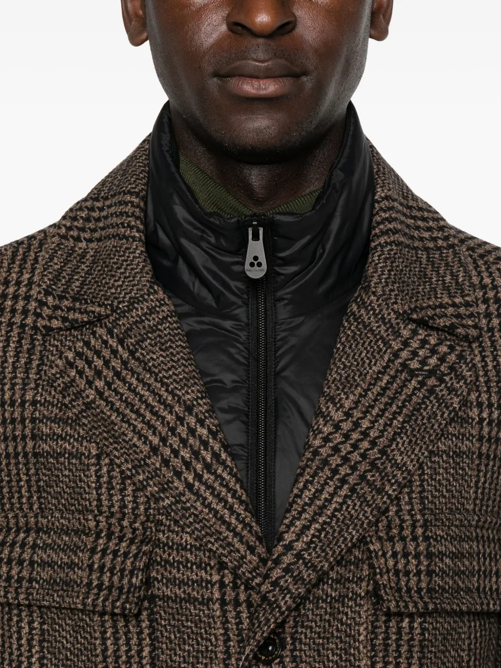 Peuterey Check-pattern Flap-pocket Blazer In Brown
