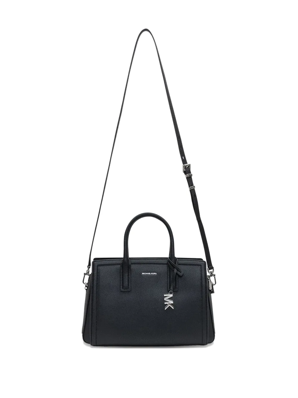 Michael Michael Kors Logo-charm Handbag In Black