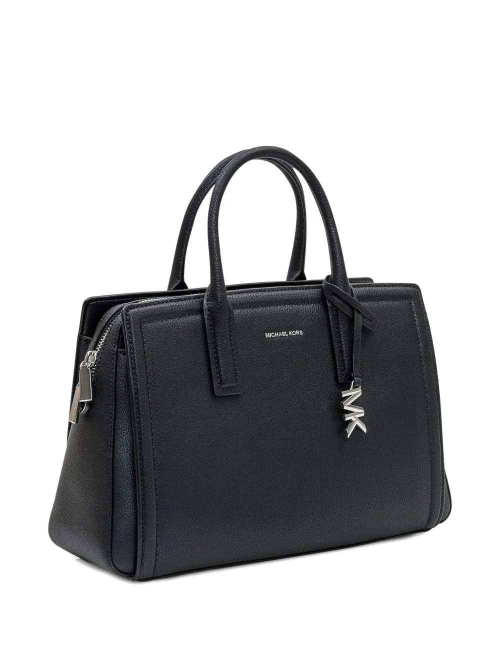 Michael Michael Kors Logo-charm Handbag In Black