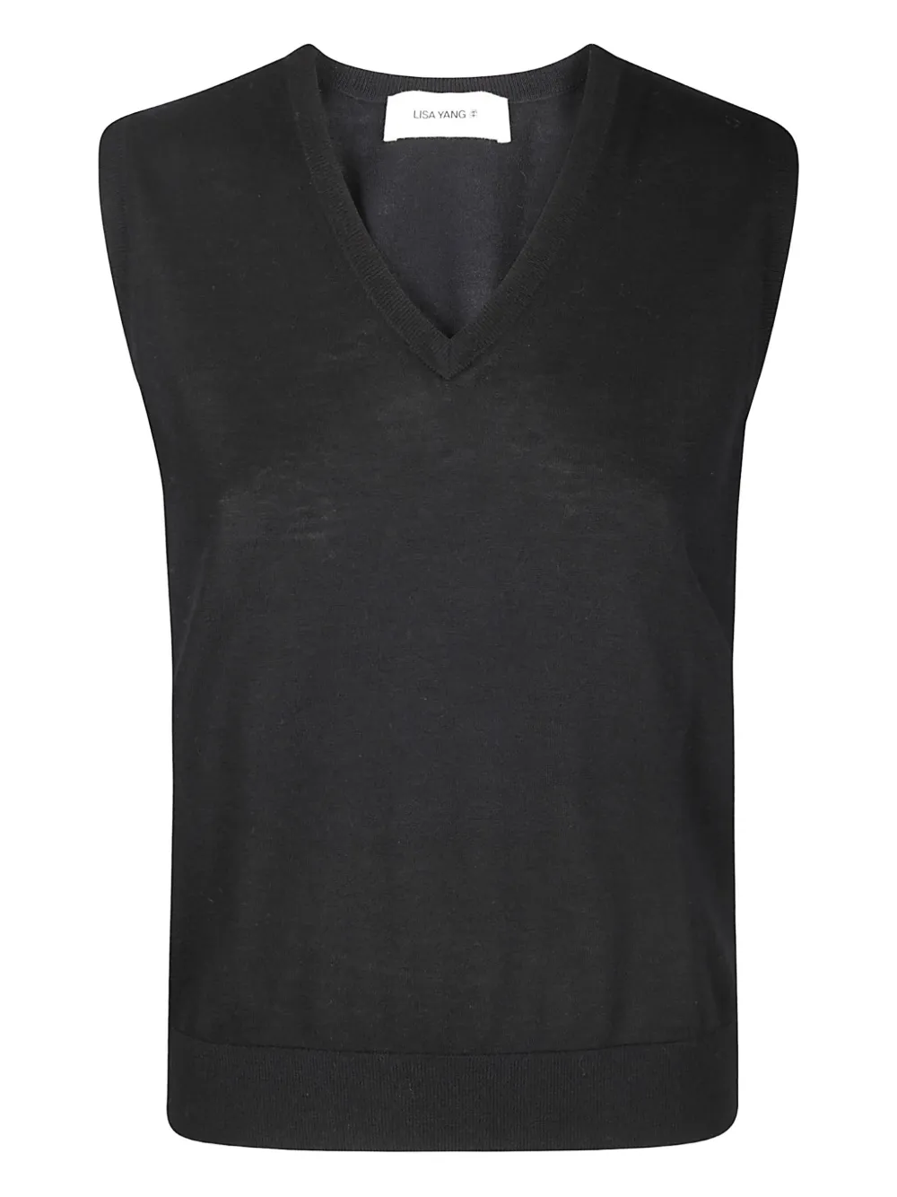 Lisa Yang knitted cashmere V-neck vest | Black | Image 1
