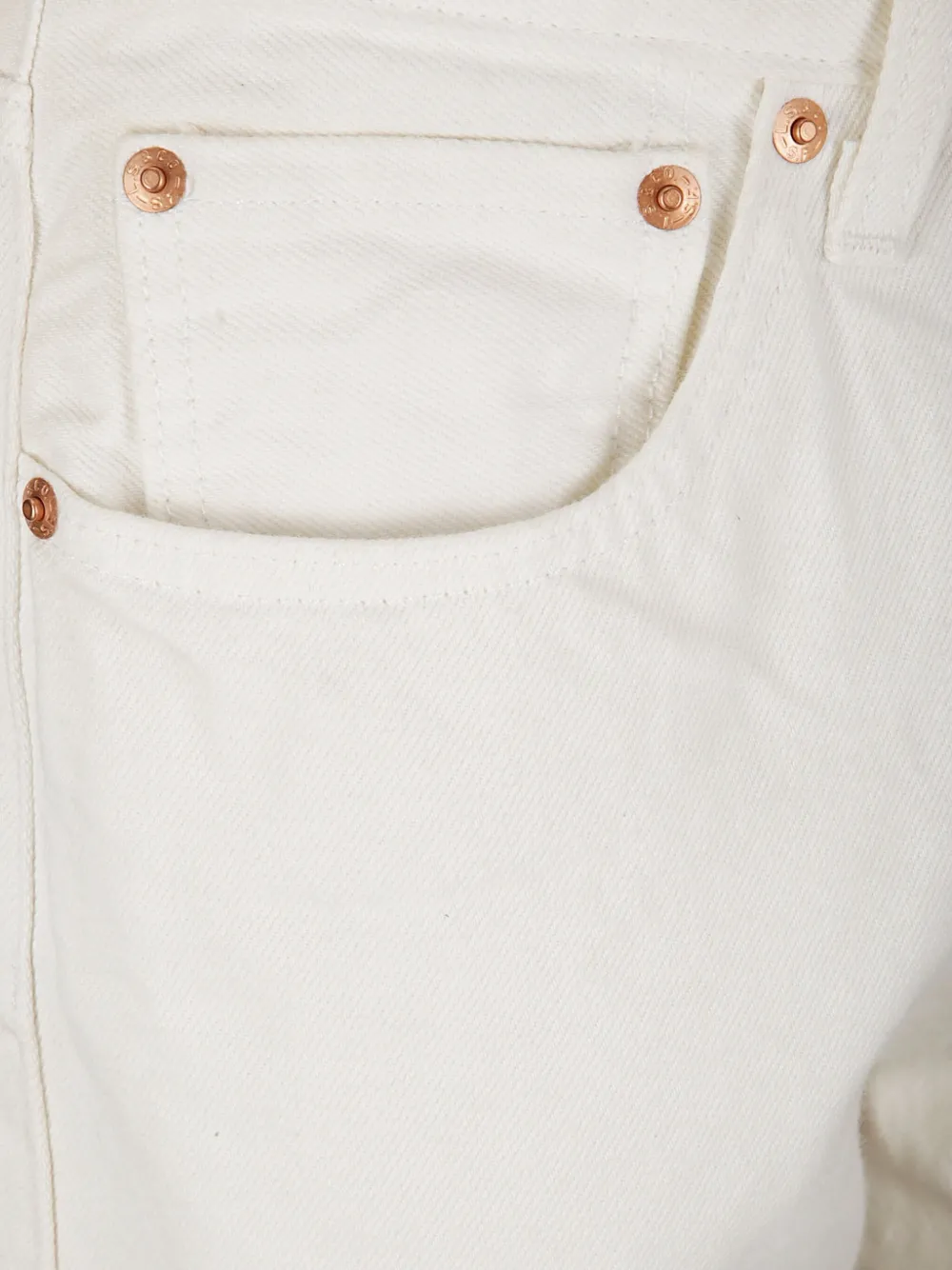 Levi's 501 Buttoned Straight-leg Jeans In White