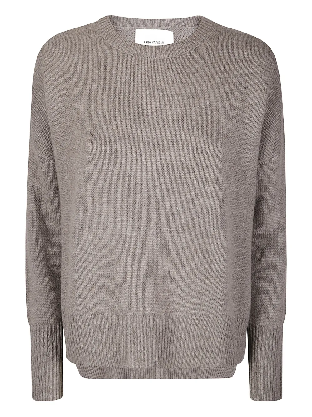 Lisa Yang Cashmere Knit Sweater With Contrast Trim And Oversized Fit In Gray