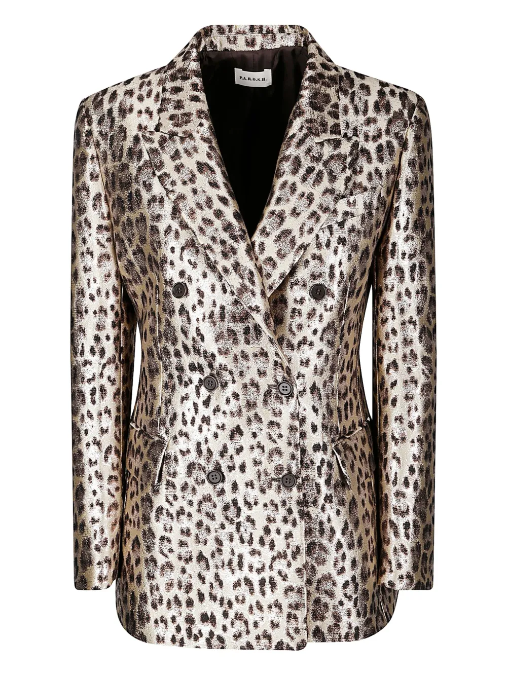 P.a.r.o.s.h Leopard-print Double-breasted Blazer In Multi
