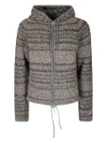 ROA stripped zip-up hoodie - Green