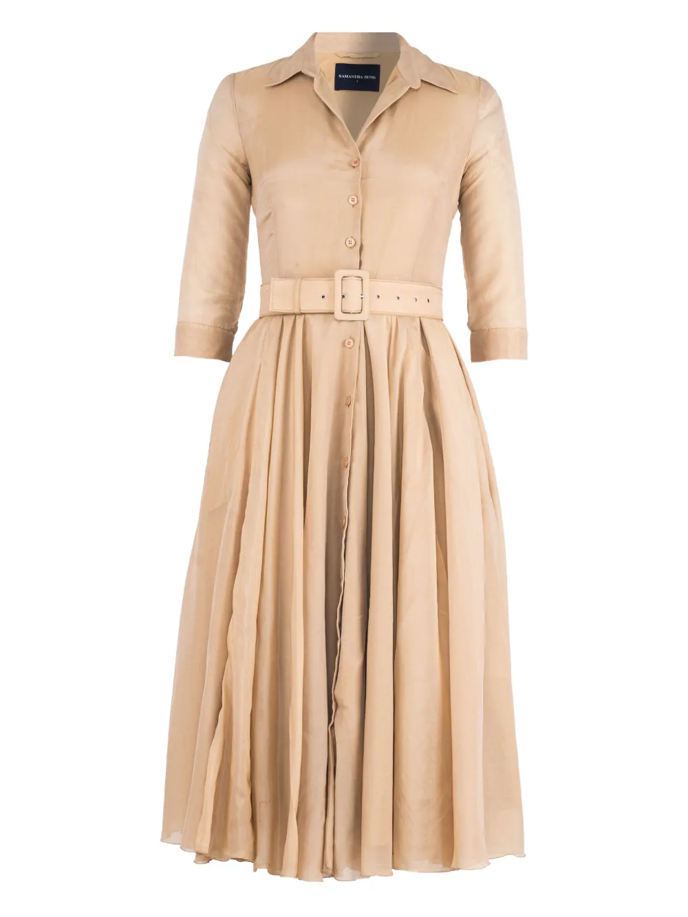 Samantha Sung Aster belted shirt midi dress - ニュートラル Samantha Sung Aster belted shirt midi dress - ニュートラル