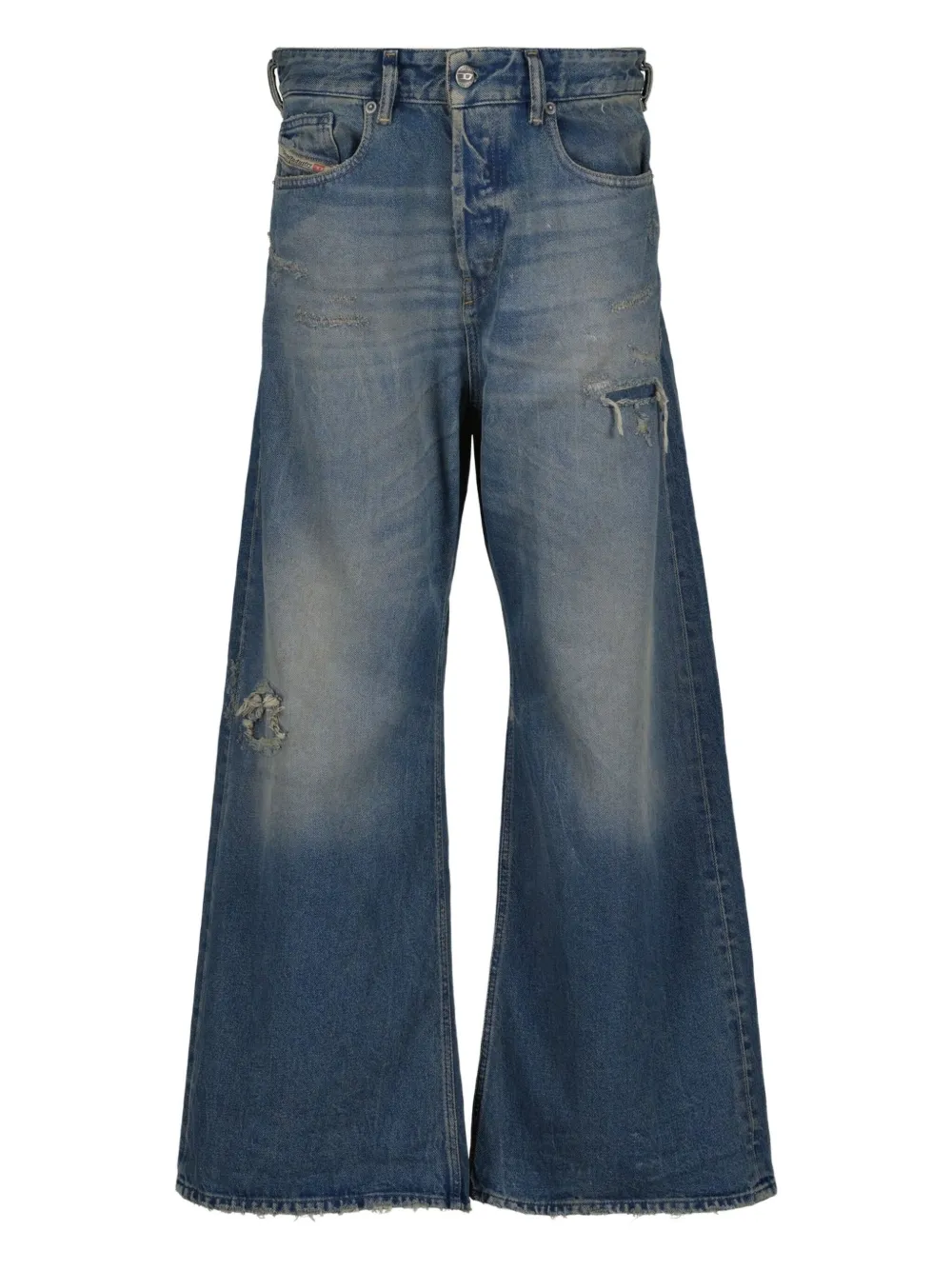 Diesel distressed wide-leg jeans - Blu