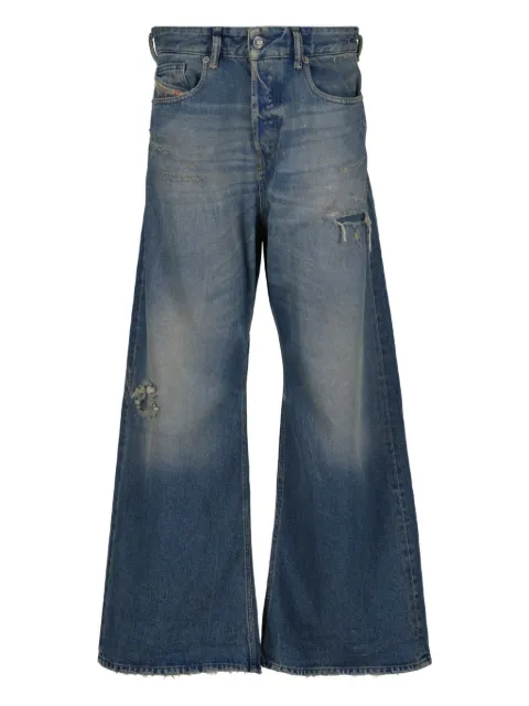 Diesel distressed wide-leg jeans