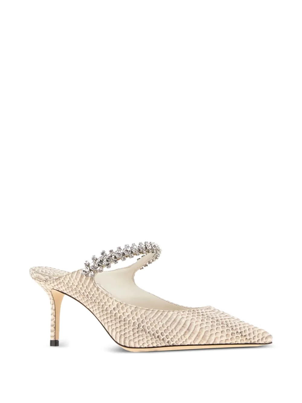 Jimmy Choo 65mm crystal-embellished snakeskin mules | Heeled Mules | Image 2