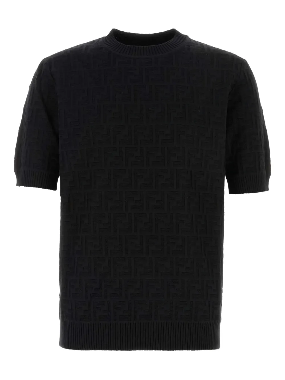 FENDI FF-pattern short-sleeve sweater - ブラック FENDI FF-pattern short-sleeve sweater - ブラック
