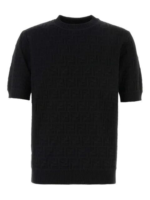 FENDI FF-pattern short-sleeve sweater