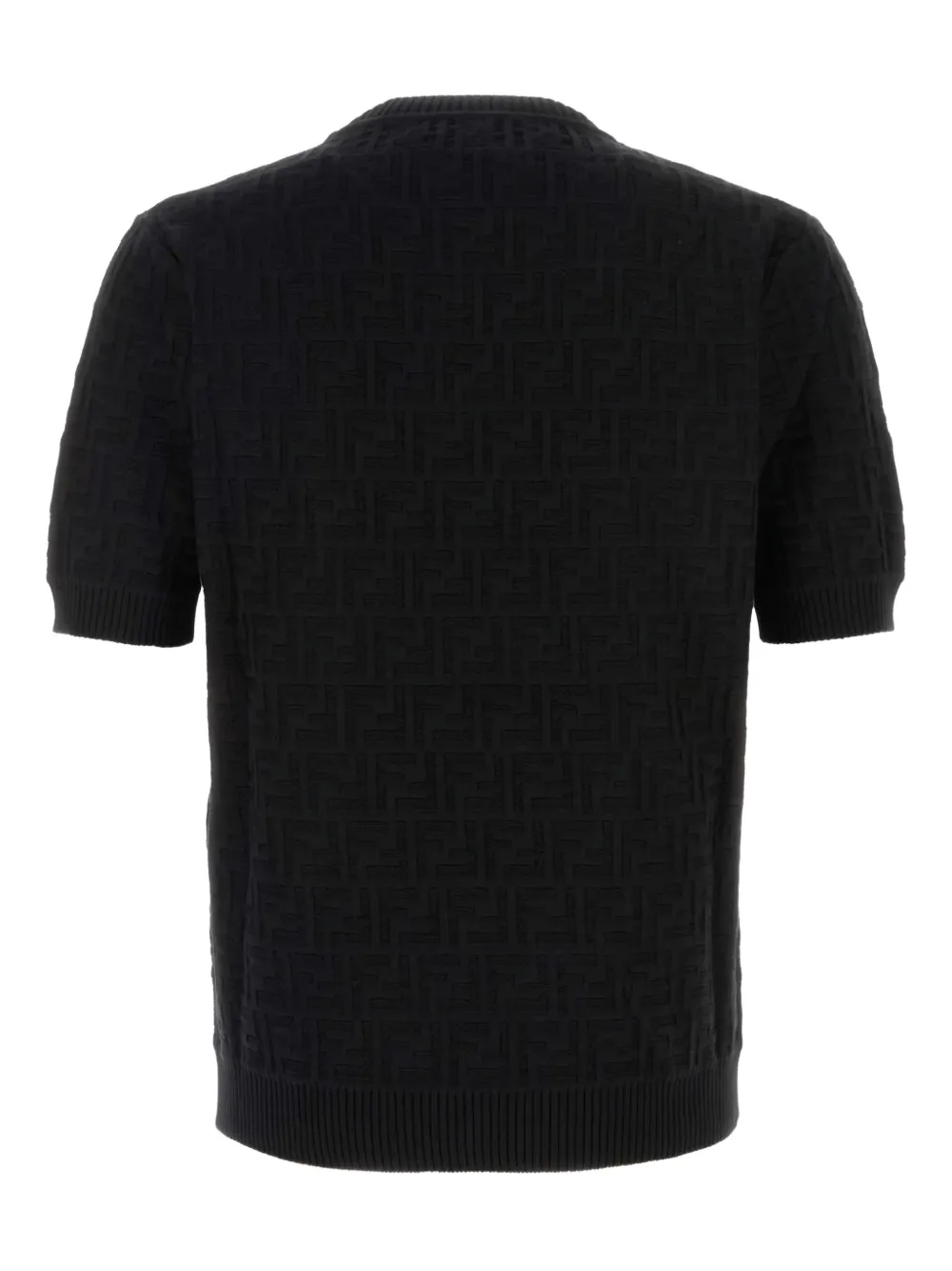 FENDI FF-pattern short-sleeve sweater - Zwart