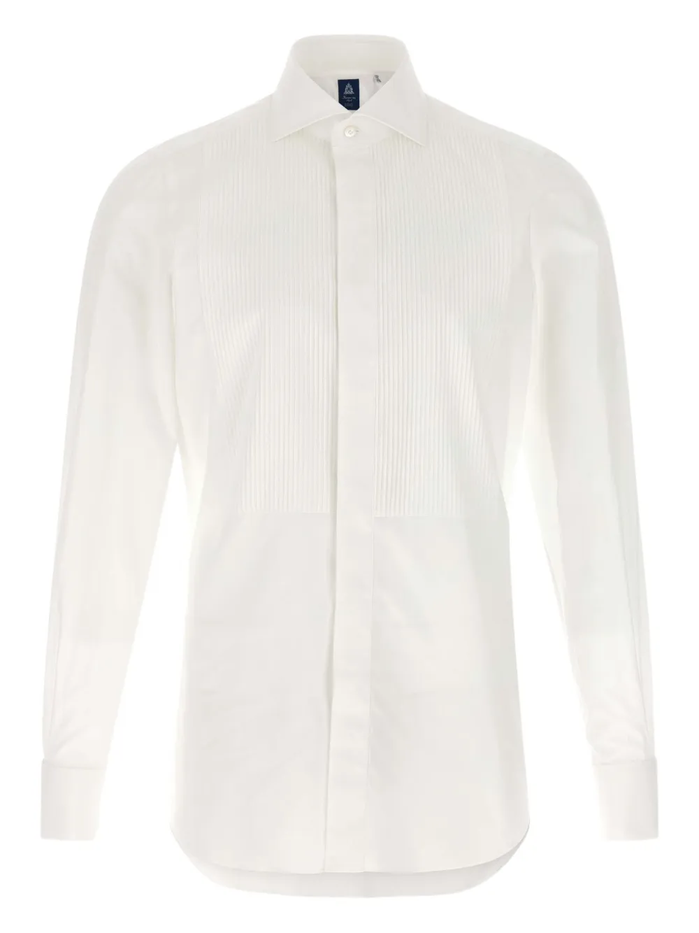 Finamore 1925 Napoli Eduardo pleated-front longsleeve shirt - ホワイト Finamore 1925 Napoli Eduardo pleated-front longsleeve shirt - ホワイト