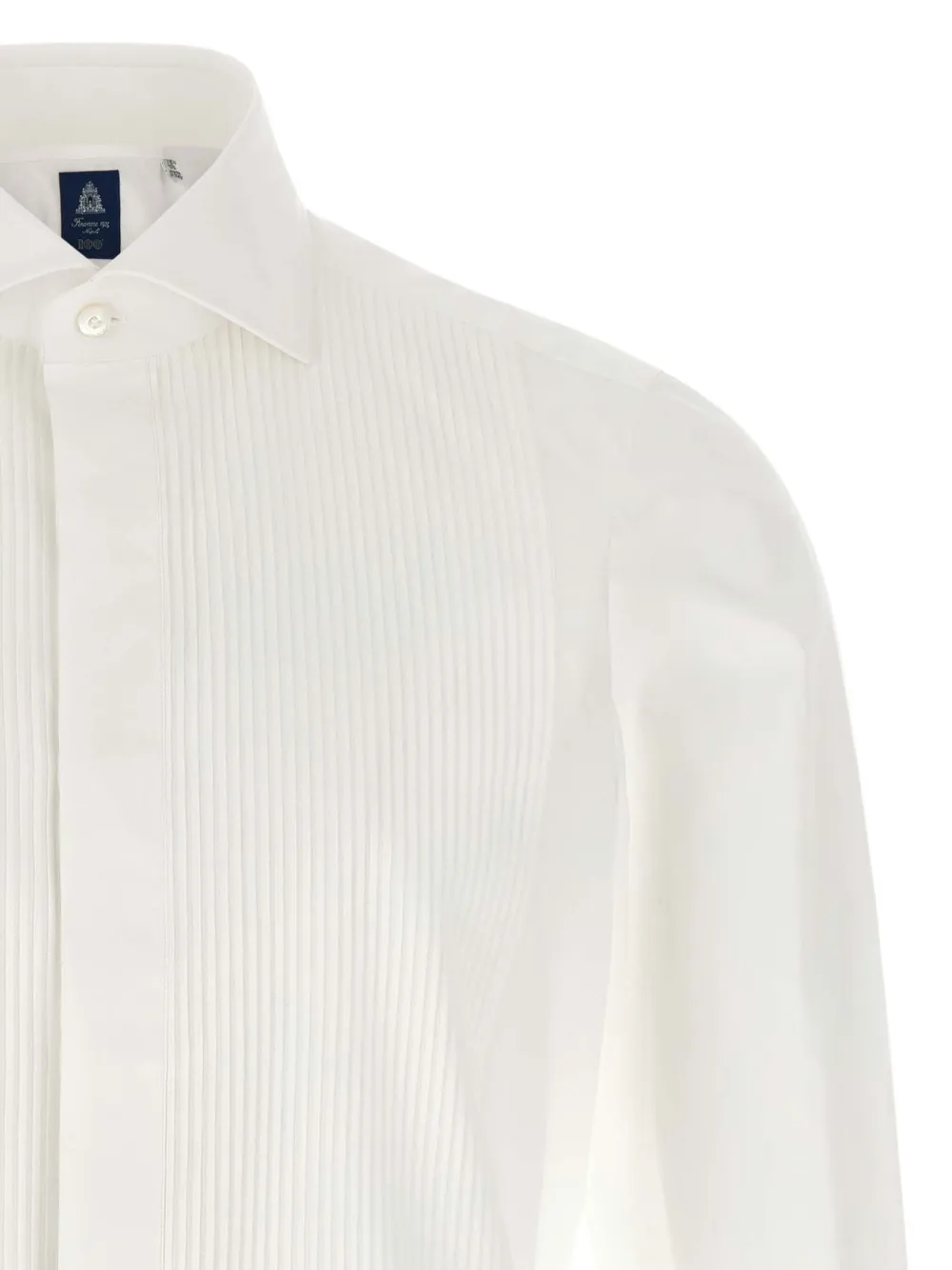 Finamore 1925 Napoli Eduardo Pleated-front Longsleeve Shirt In White