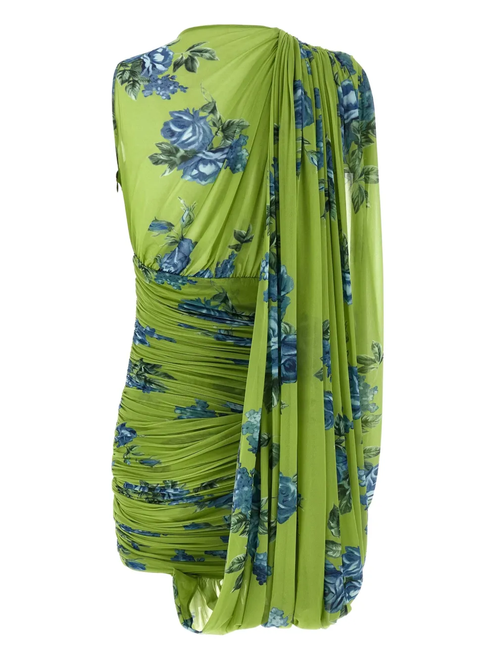 Magda Butrym floral-print draped mini dress - Groen