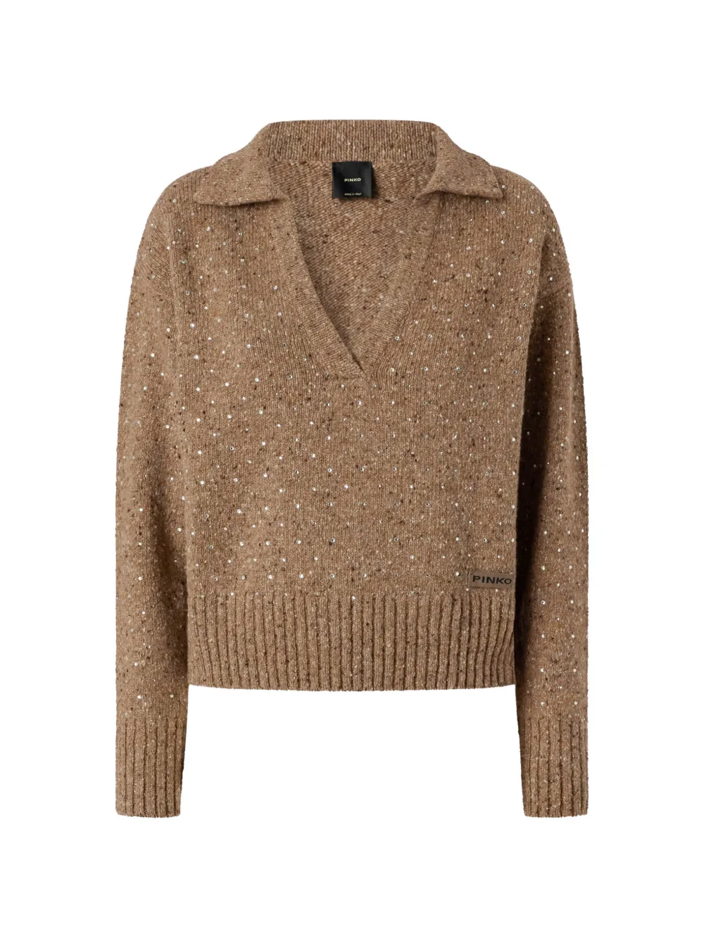 PINKO Nibani rhinestone-embellished sweater - Marrone