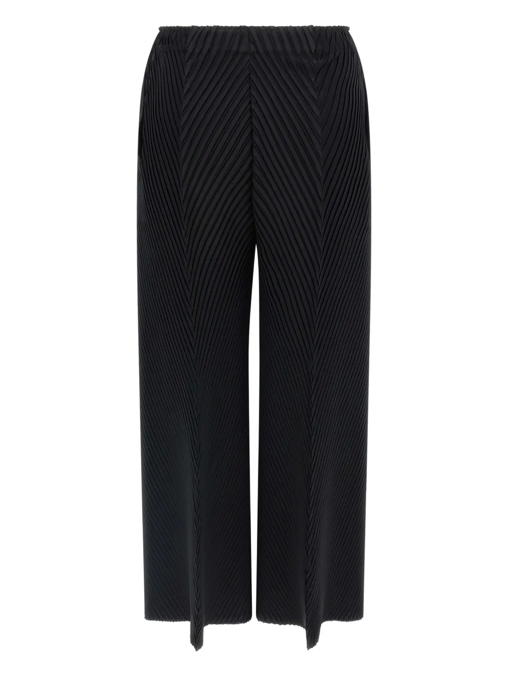 Issey Miyake chevron-pleating trousers - ブラック Issey Miyake chevron-pleating trousers - ブラック