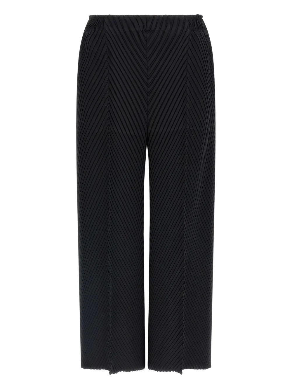 Issey Miyake chevron-pleating trousers - Zwart