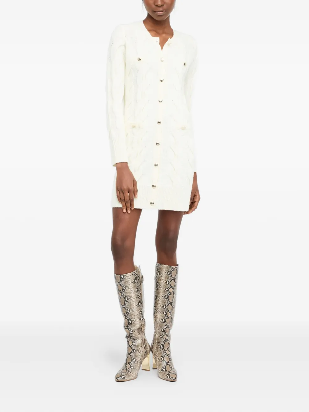 LIU JO Cable knit wool dress - Wit