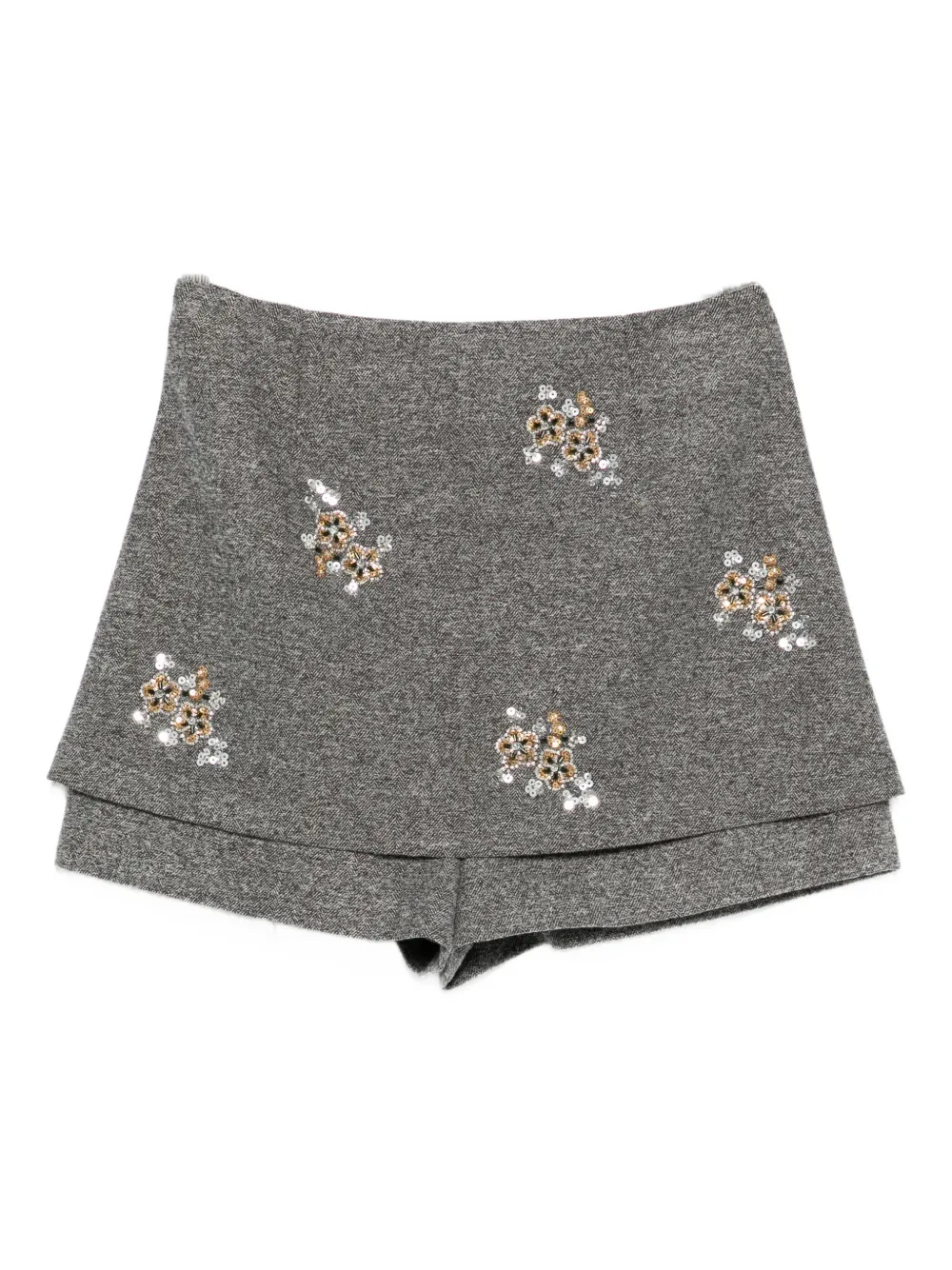 Maje Hosenrock im Layering-Look mit Blumendetail | Grau | Image 1