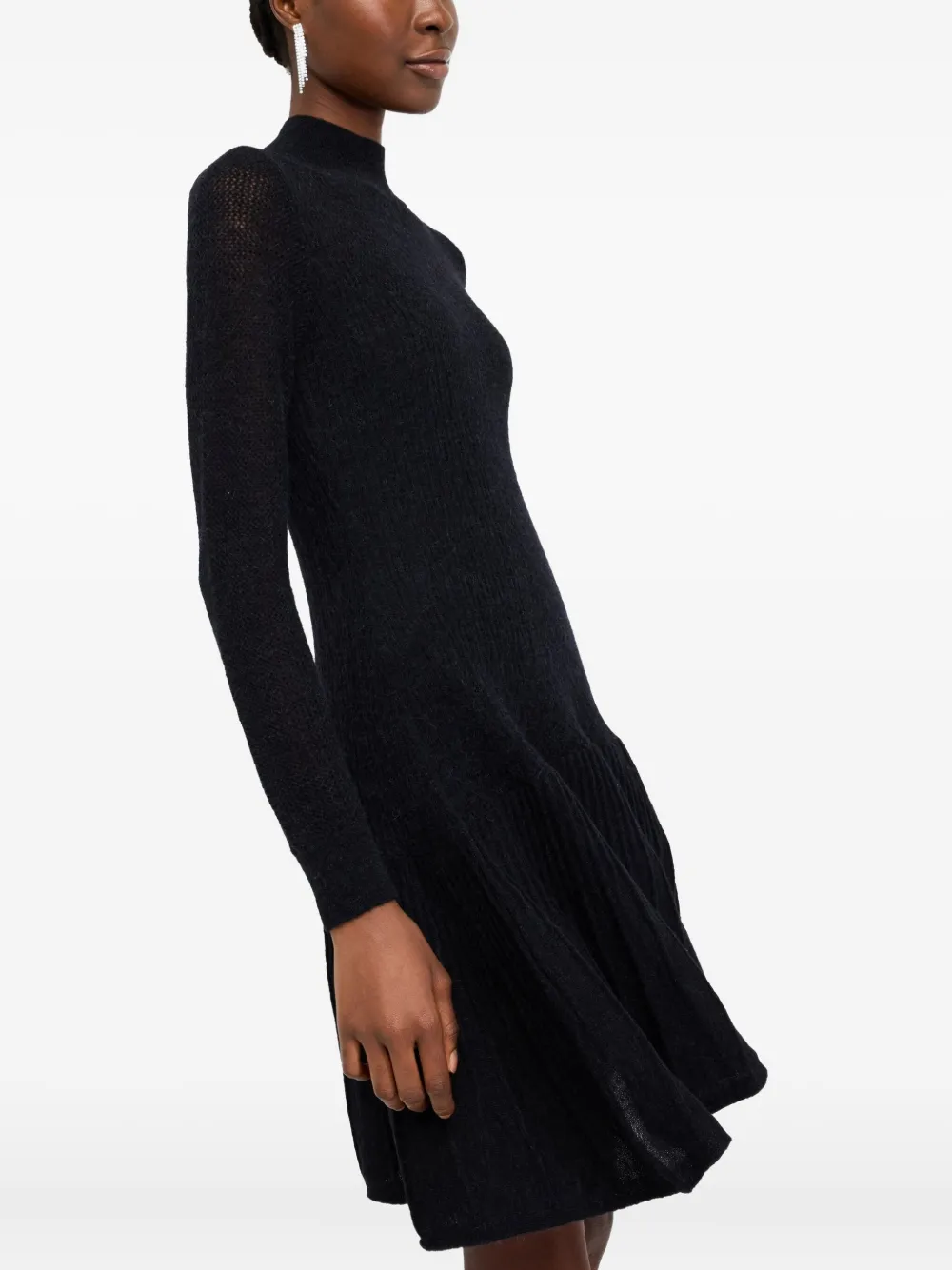 Liu •jo Wool And Alpaca Dress In Black