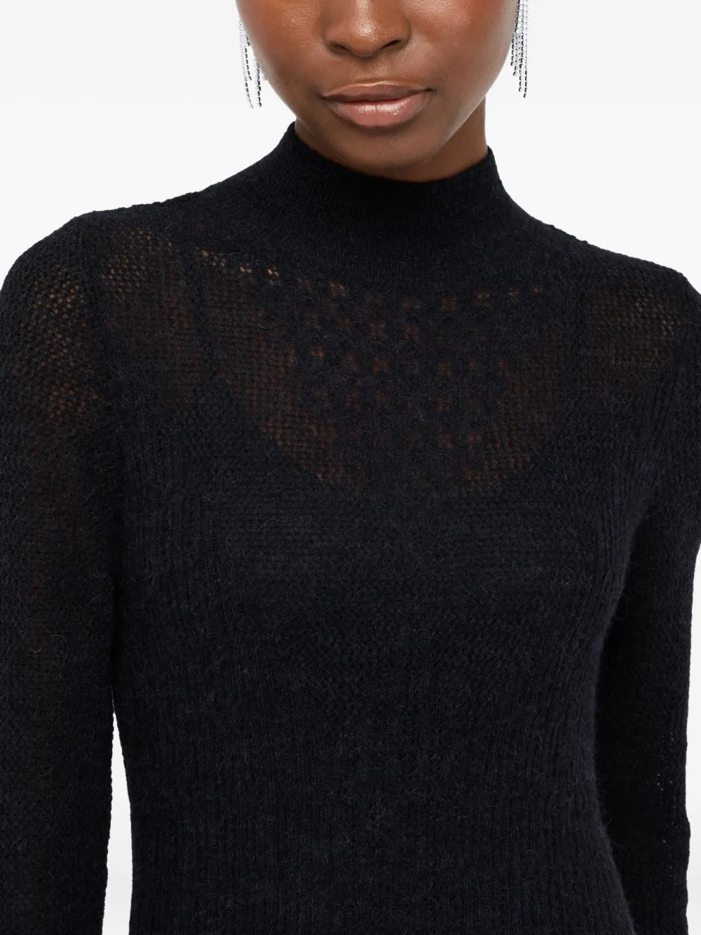 Liu •jo Wool And Alpaca Dress In Black