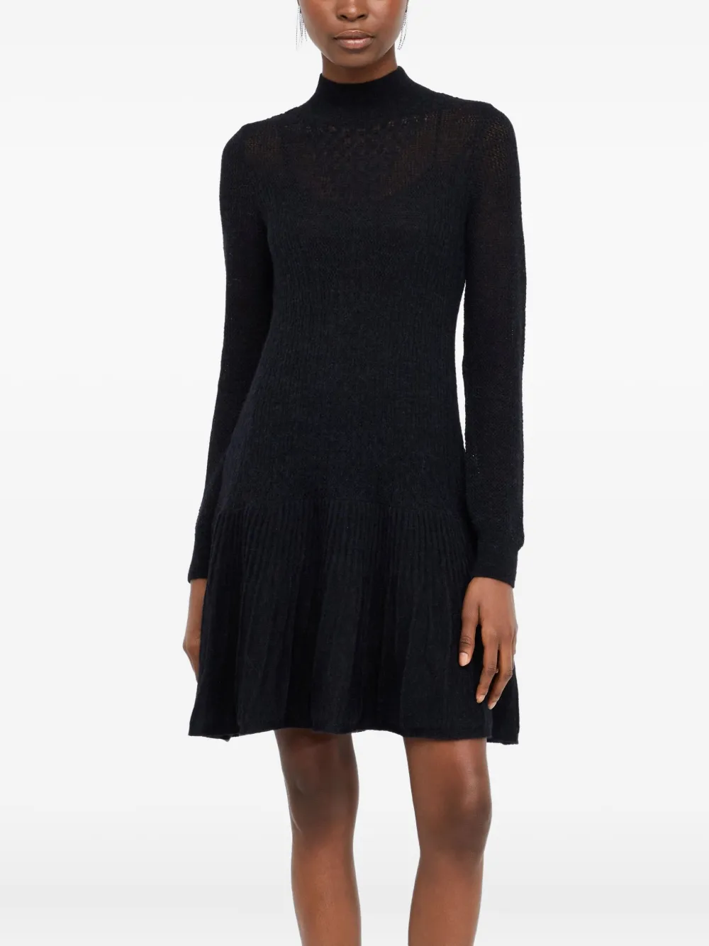 Liu •jo Wool And Alpaca Dress In Black
