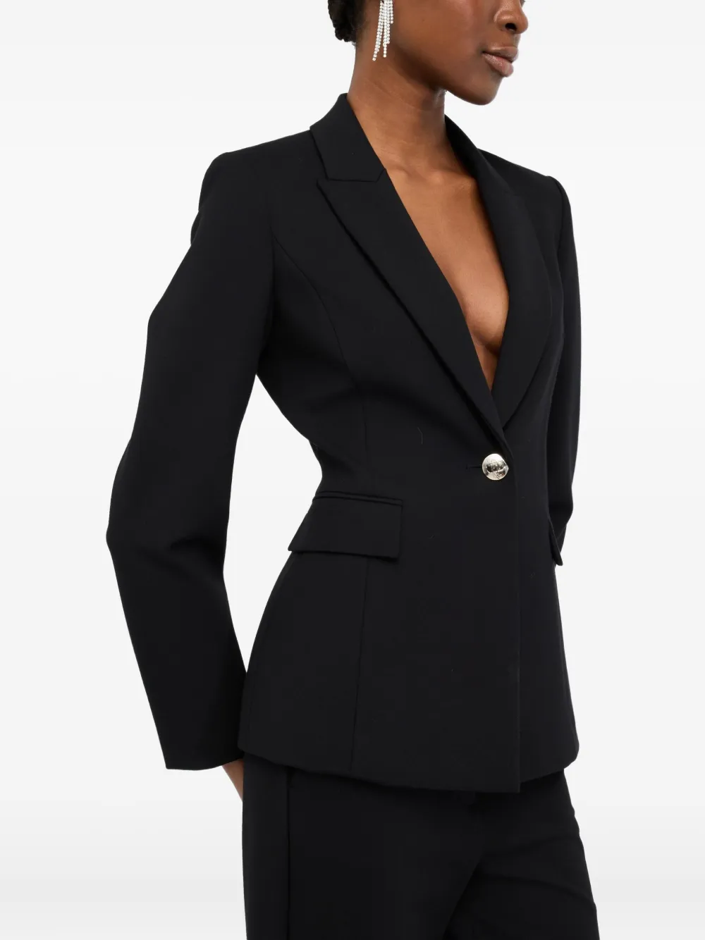 Liu •jo Blazer With Brooch Detail In Black