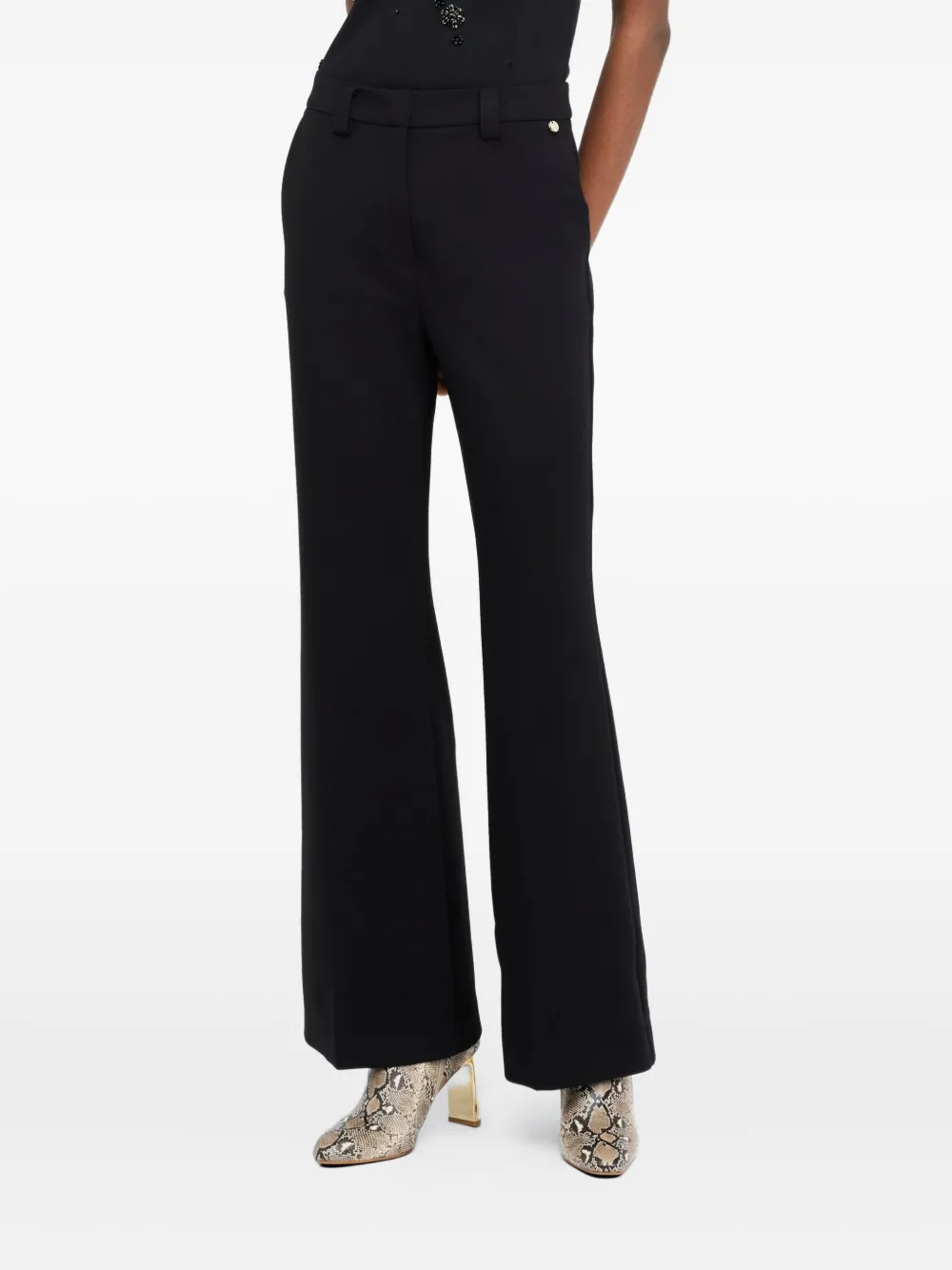 Liu •jo Smart Flared Trousers In Black