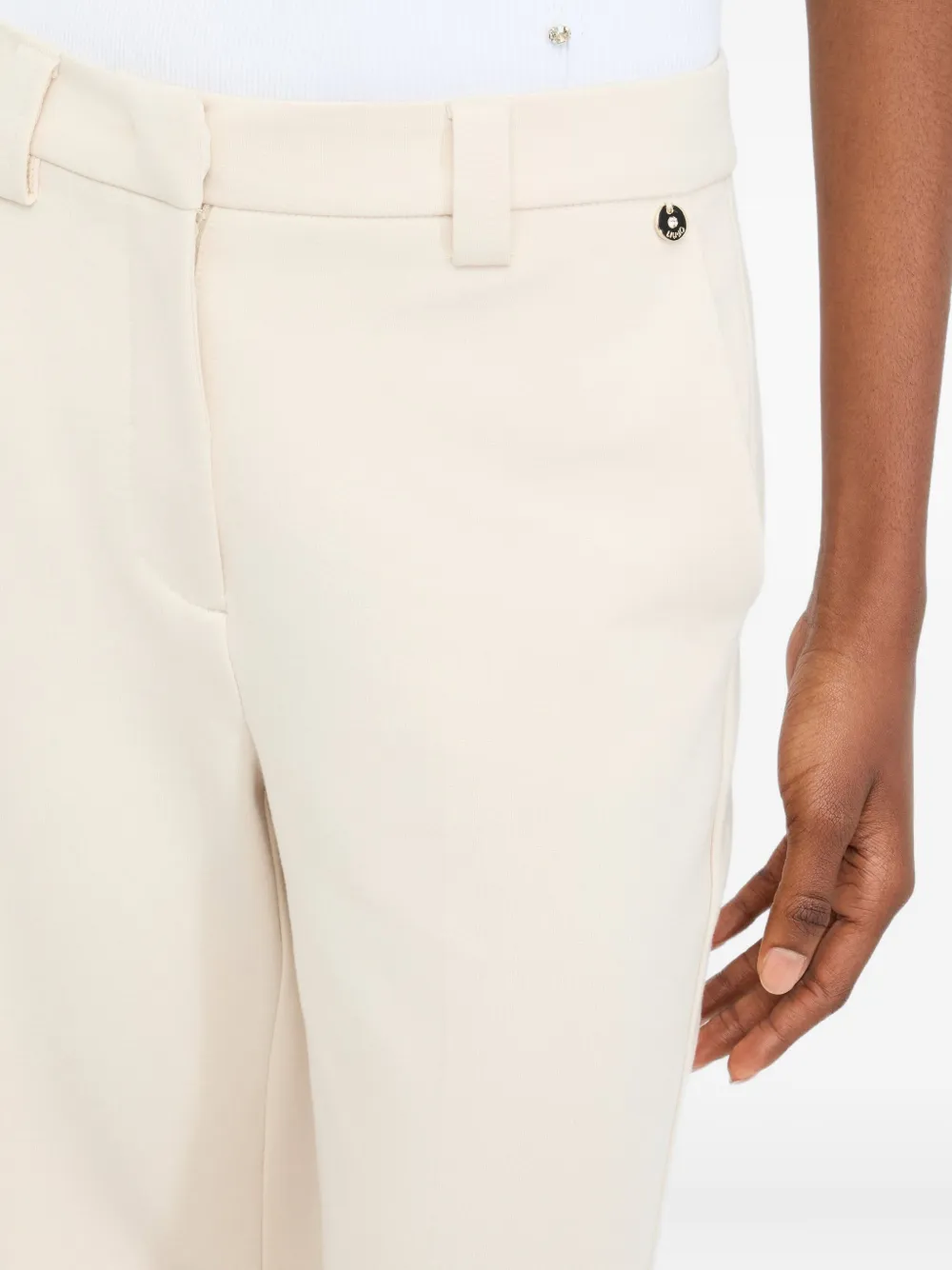 Liu •jo Smart Flared Trousers In Neutral