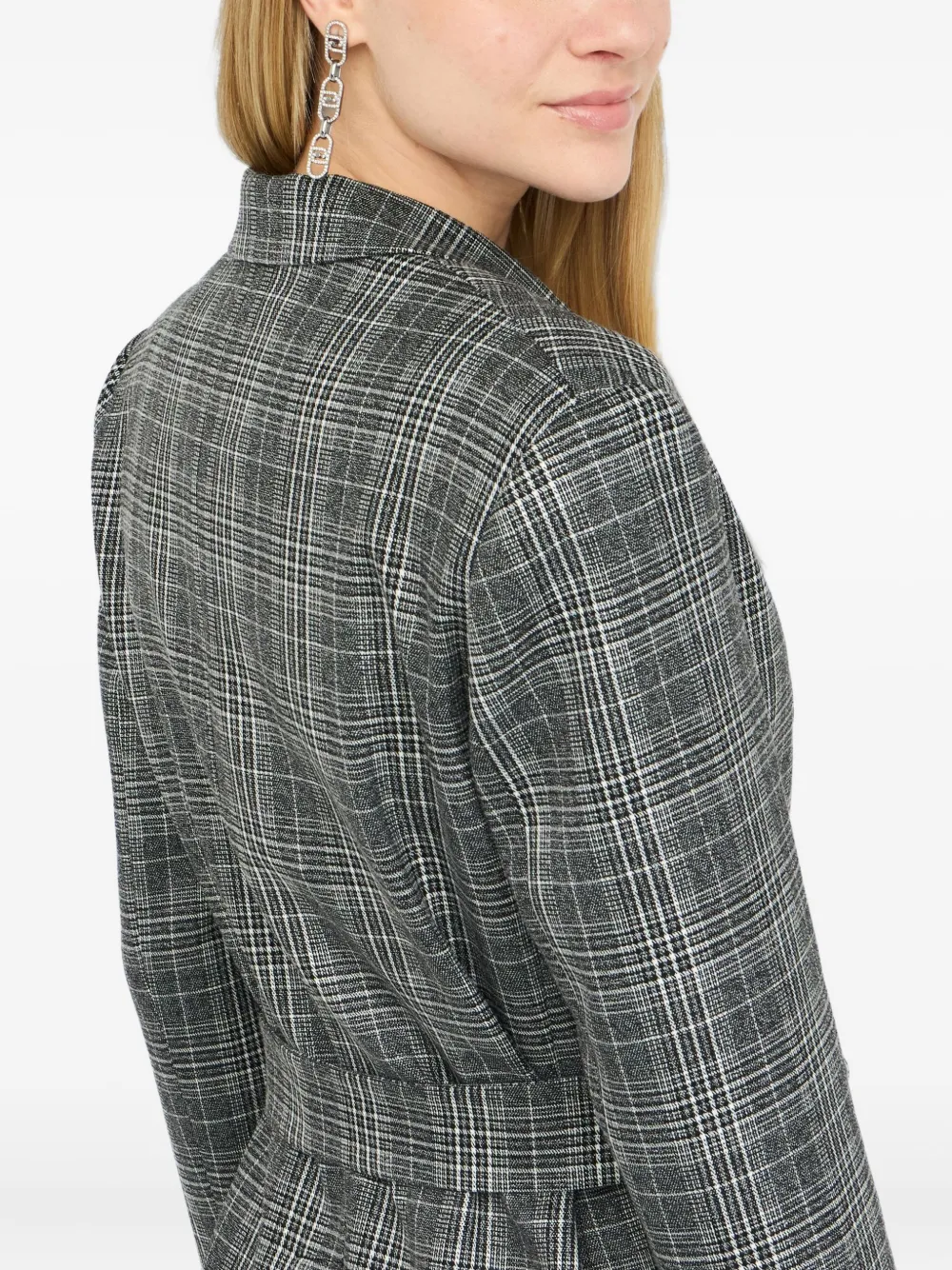 Liu •jo Glen Plaid Blazer In Gray