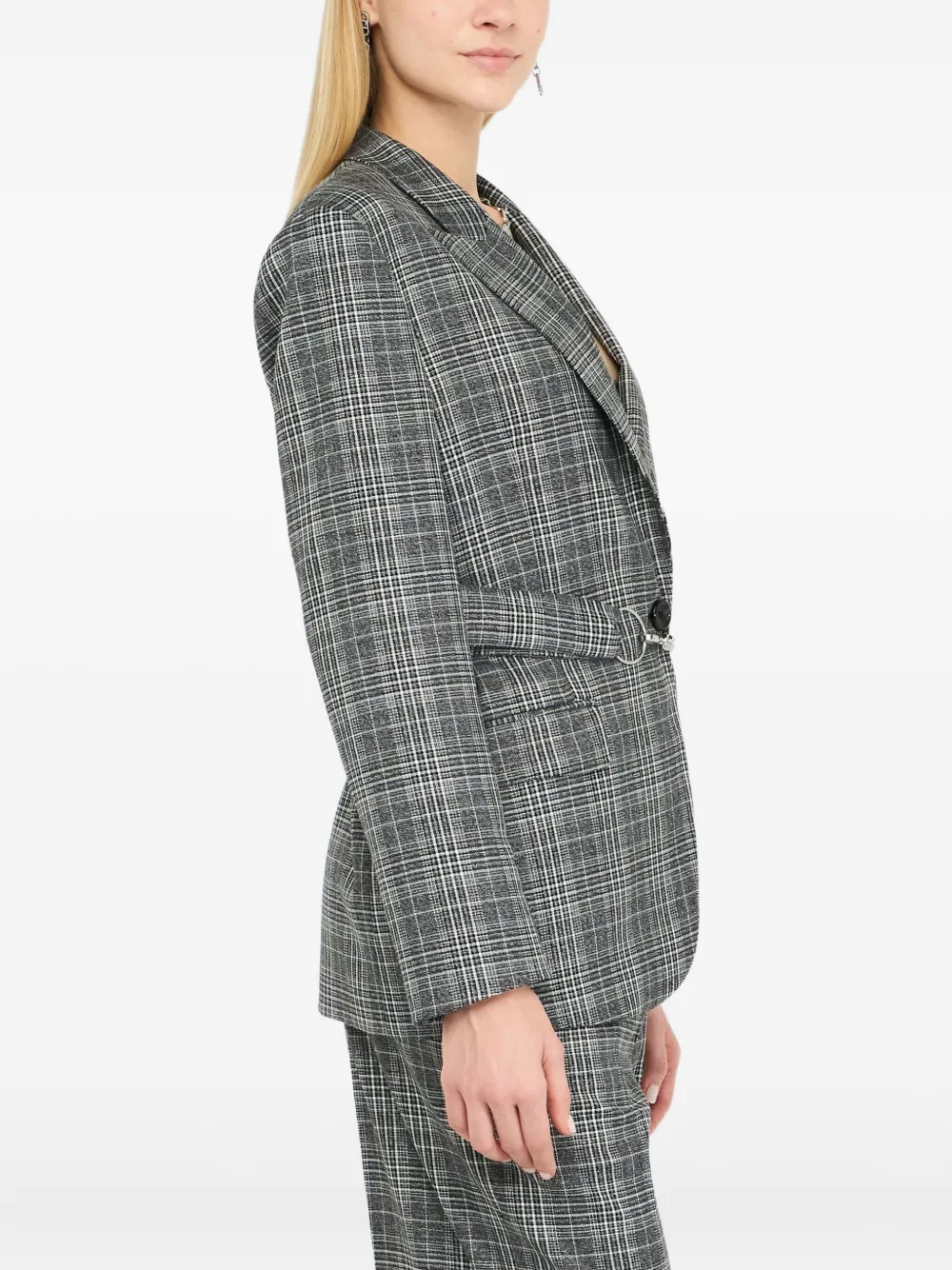 Liu •jo Glen Plaid Blazer In Gray