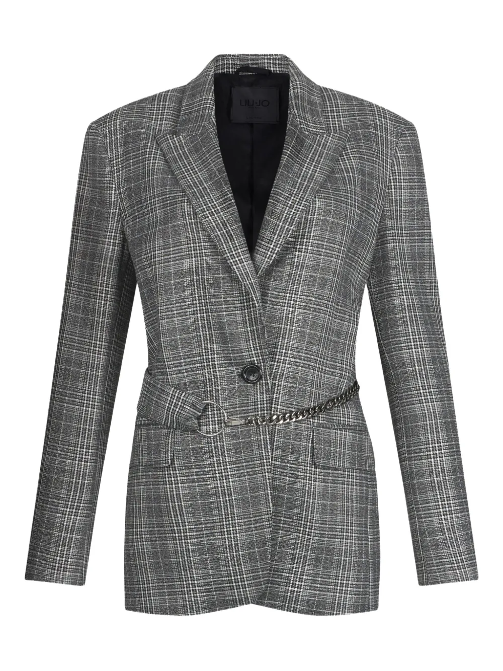 Liu •jo Glen Plaid Blazer In Gray