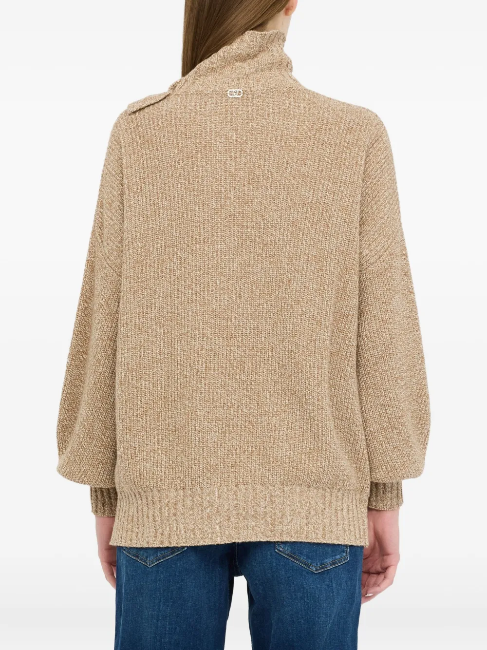 Liu •jo Jumper With Maxi-ruffles In Brown