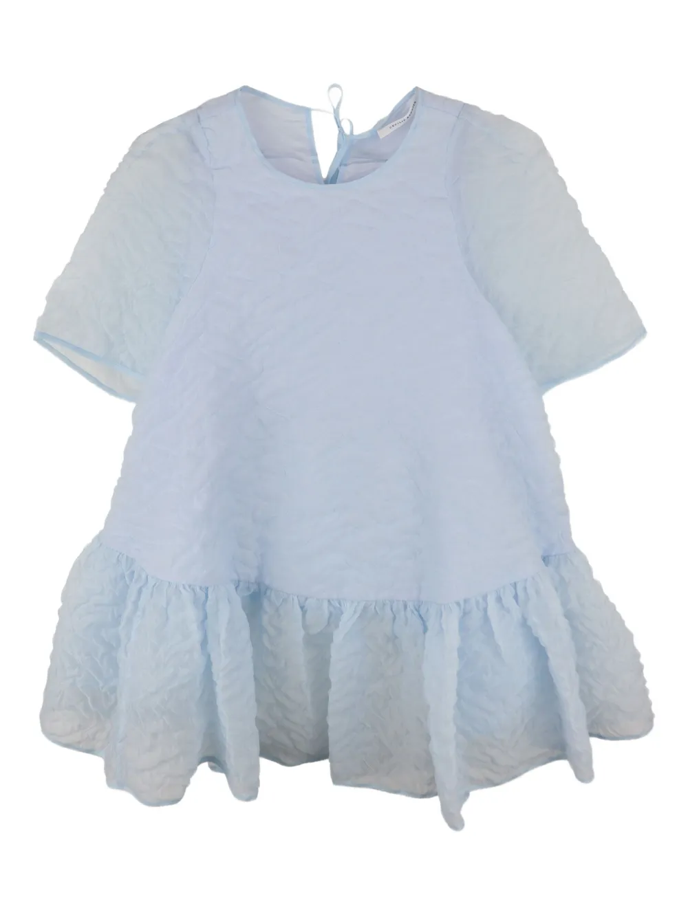 Cecilie Bahnsen Susi ruffled-hem blouse - ブルー Cecilie Bahnsen Susi ruffled-hem blouse - ブルー