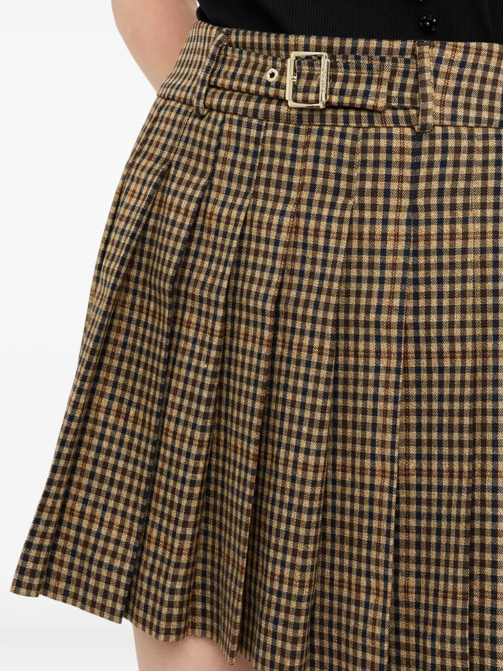 Liu •jo Pleated Miniskirt In Neutral